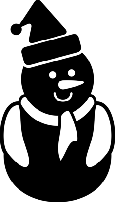 Christmas Snowman Black Variant Sketch Svg Vector, Free Vectors File